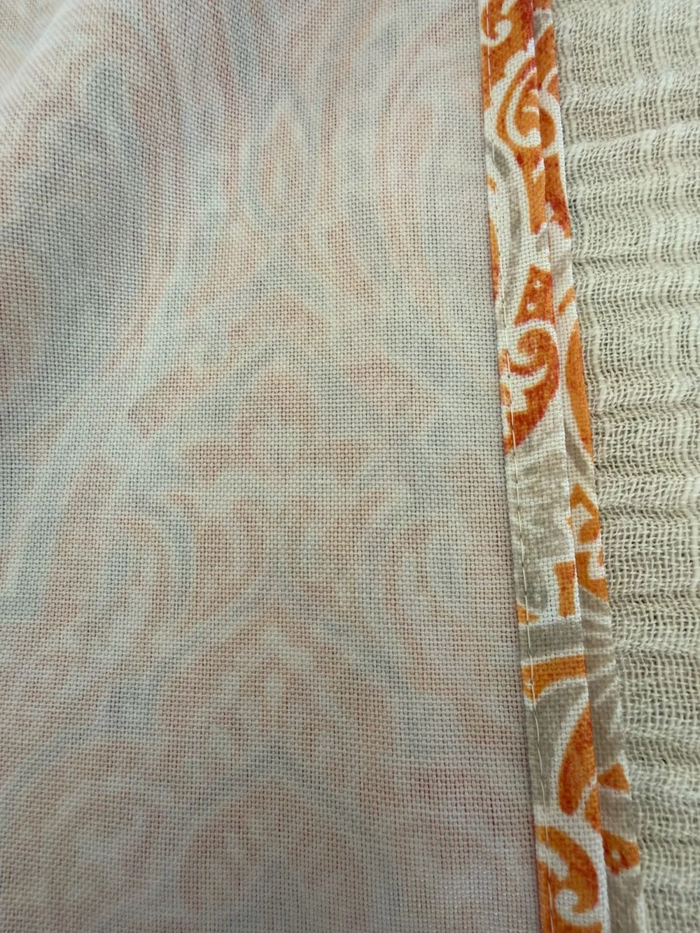 🍊☀️ Cynthia Rowley Orange & Taupe Large Rectangle Tablecloth ☀️🍂